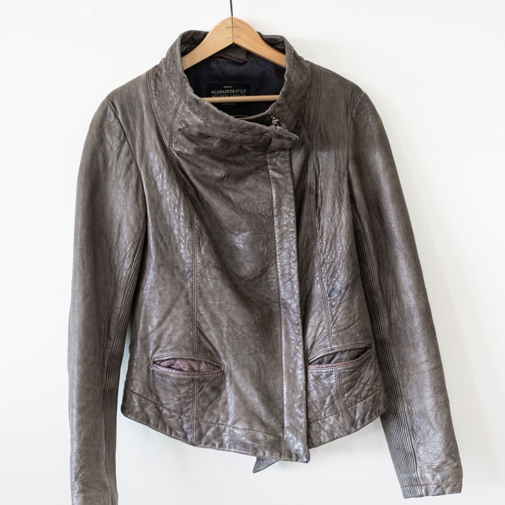 ALL SAINTS - Legacy Brown Leather Jacket US 8